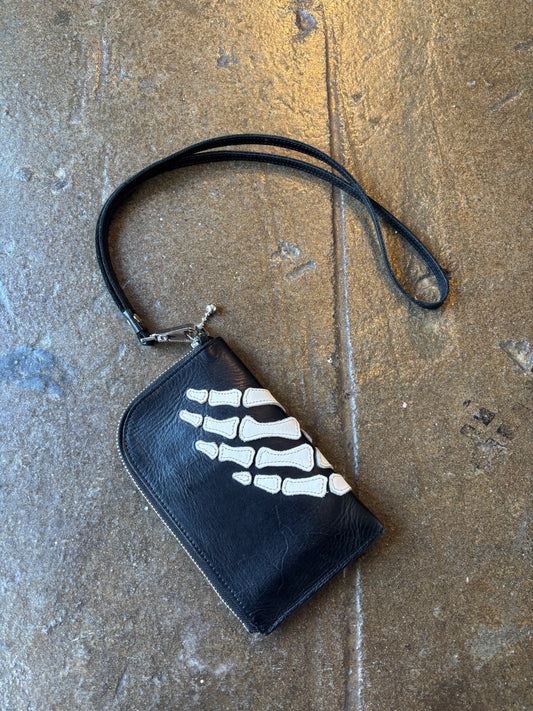 Kapital Bone Zip Wallet with strap