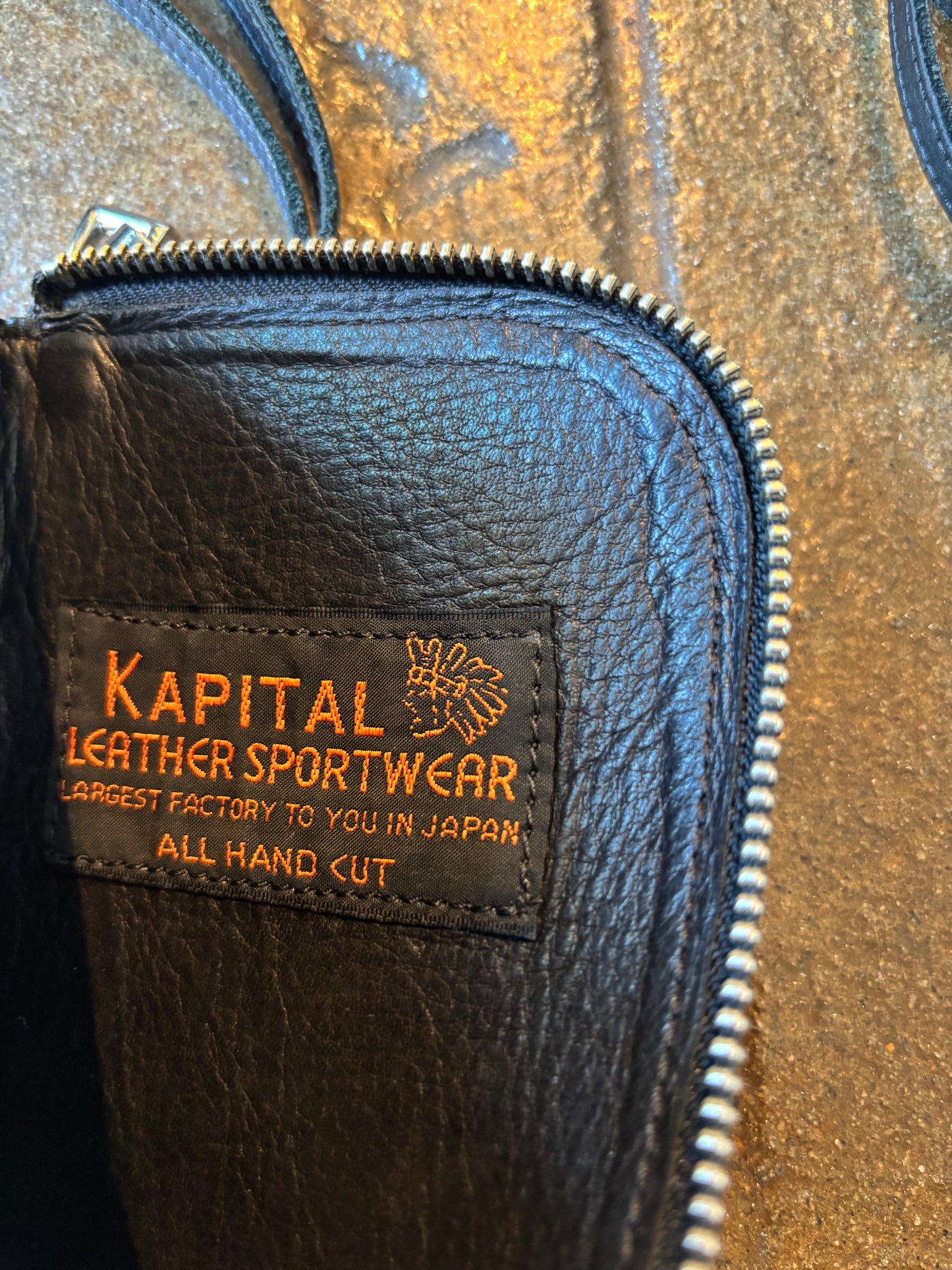 Kapital Bone Zip Wallet with strap