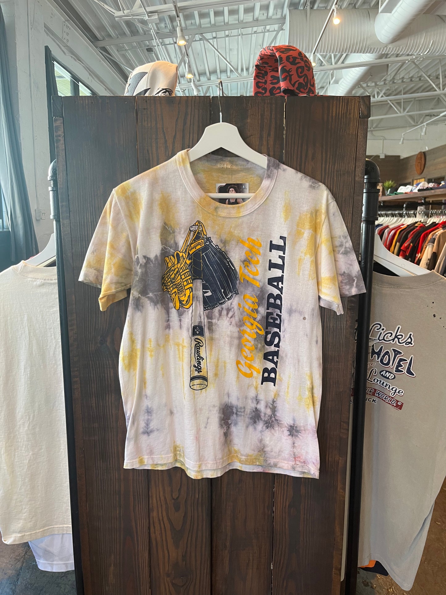 Vintage Georgia Tech Baseball Tie Dye Tee (M)