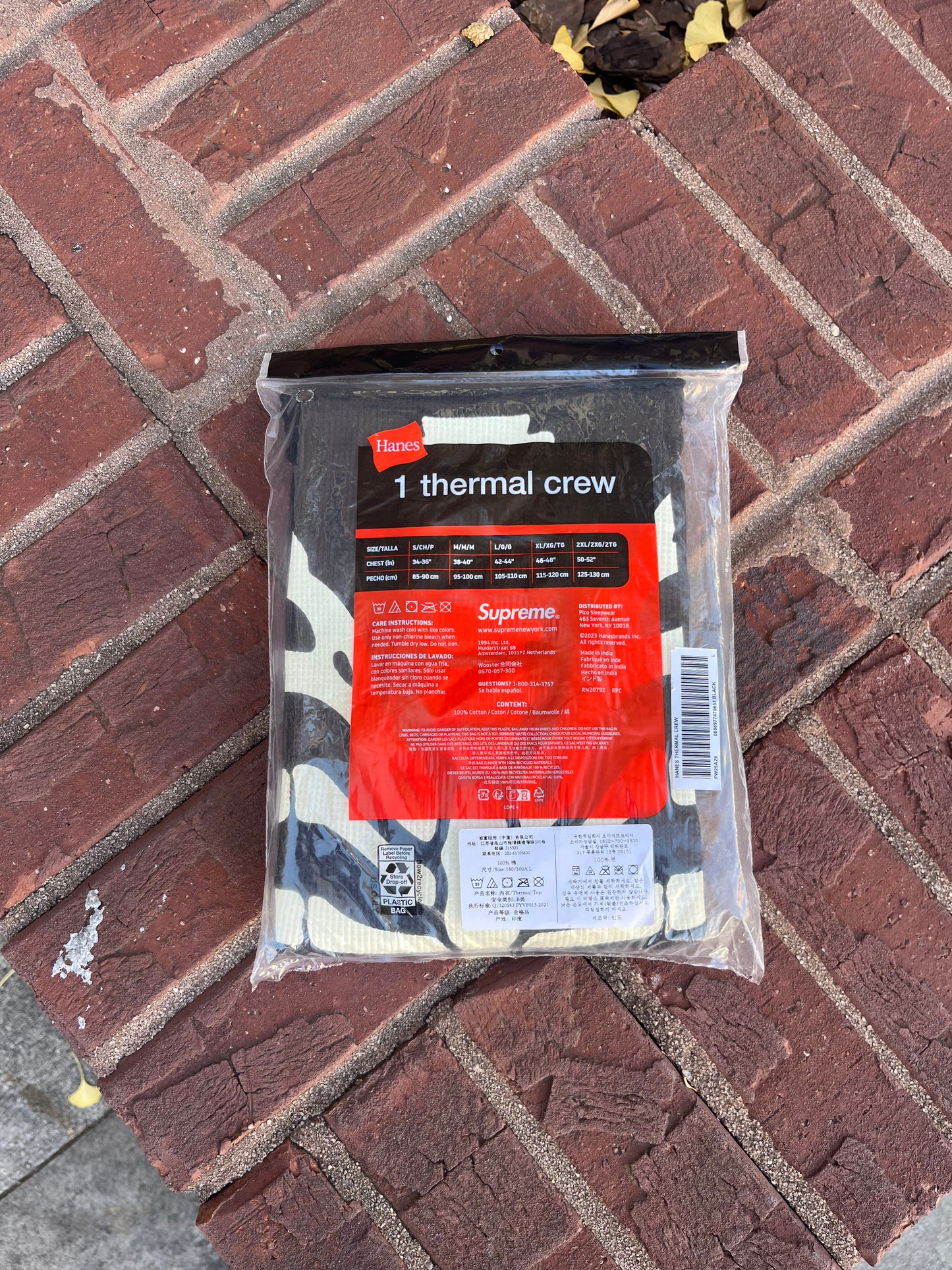 Supreme Skeleton Thermal Crew (L) Black