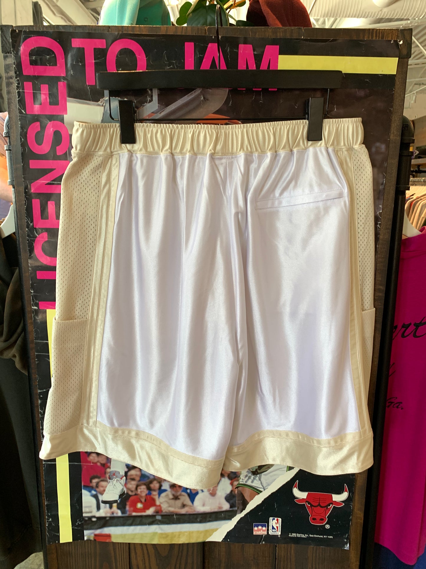 Supreme White Gold Nylon Shorts (L) New