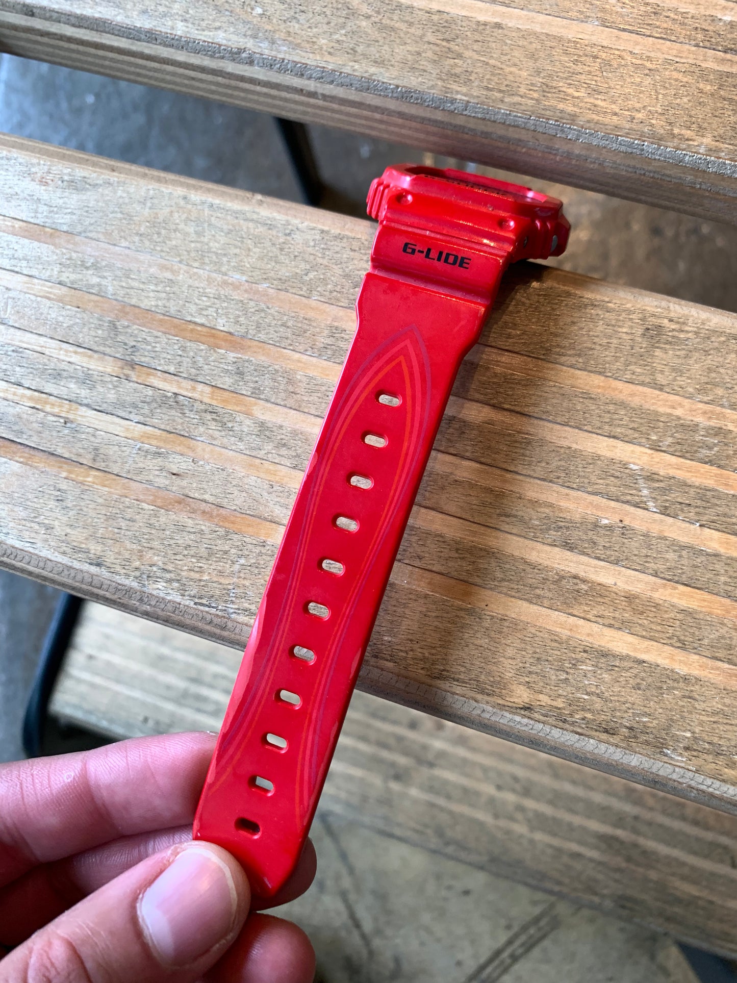 G Shock Glide Red Watch (Worn)