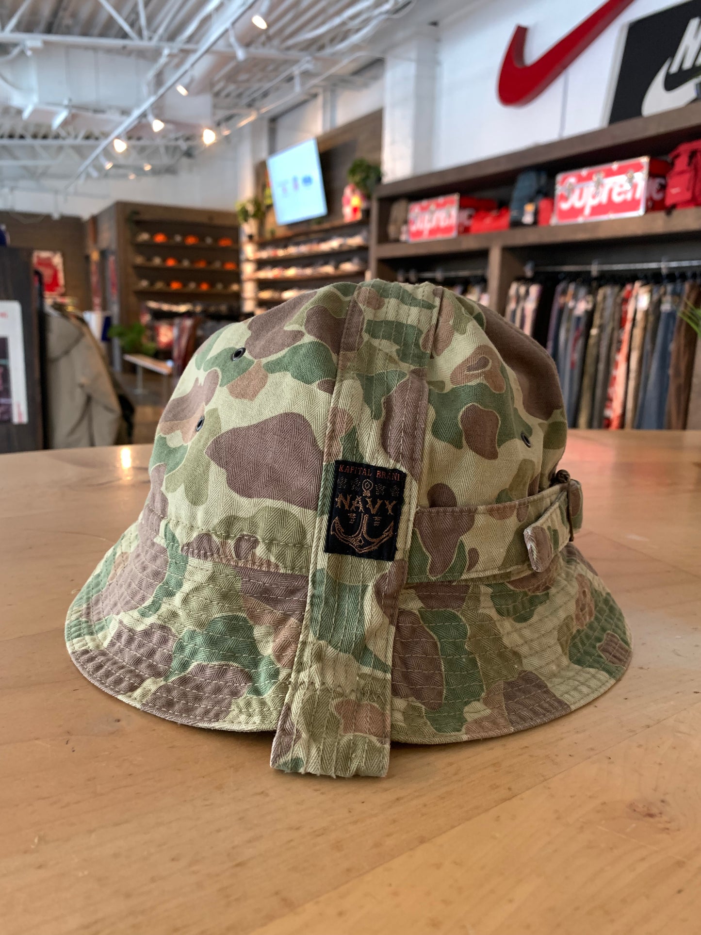 Kapital Herringbone Radio Hat (OS) Worn