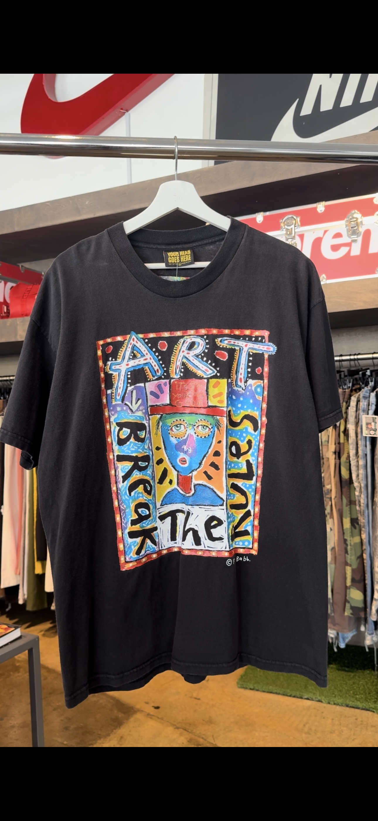 Vtg Fred Babb Art Tee XL