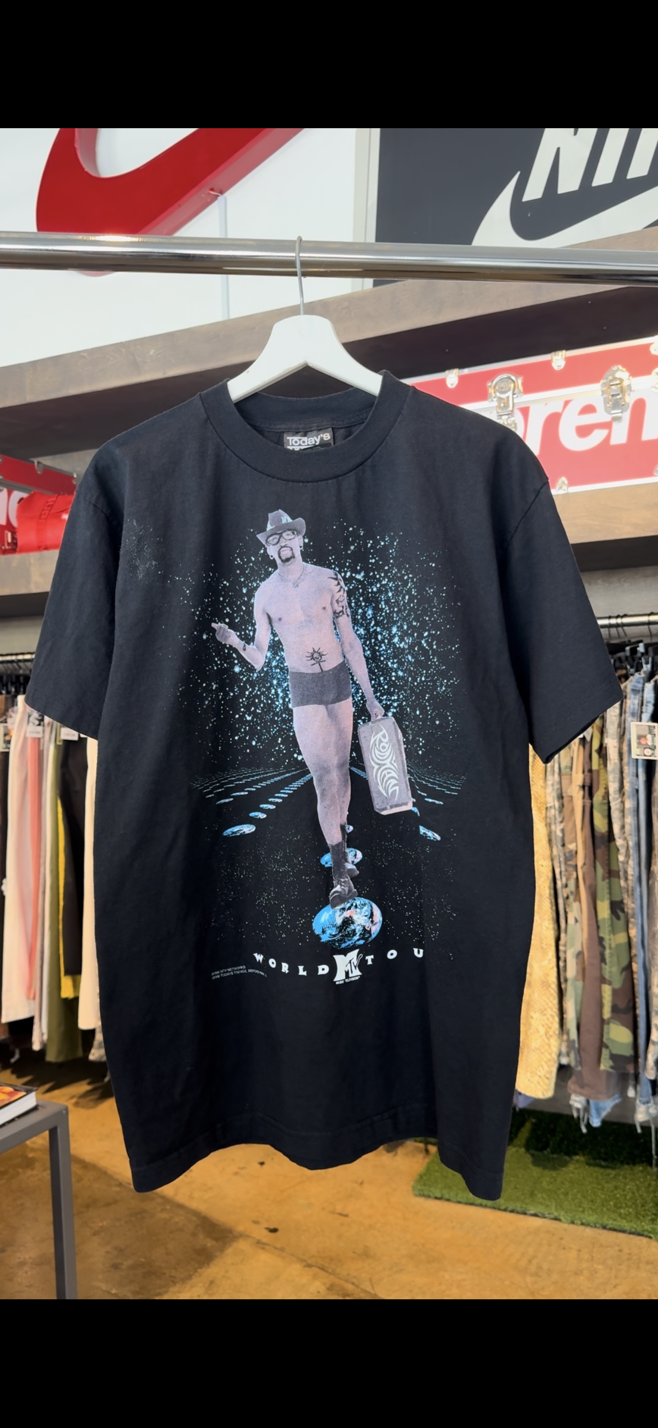 Vtg 96 MTV Rodman Tee L