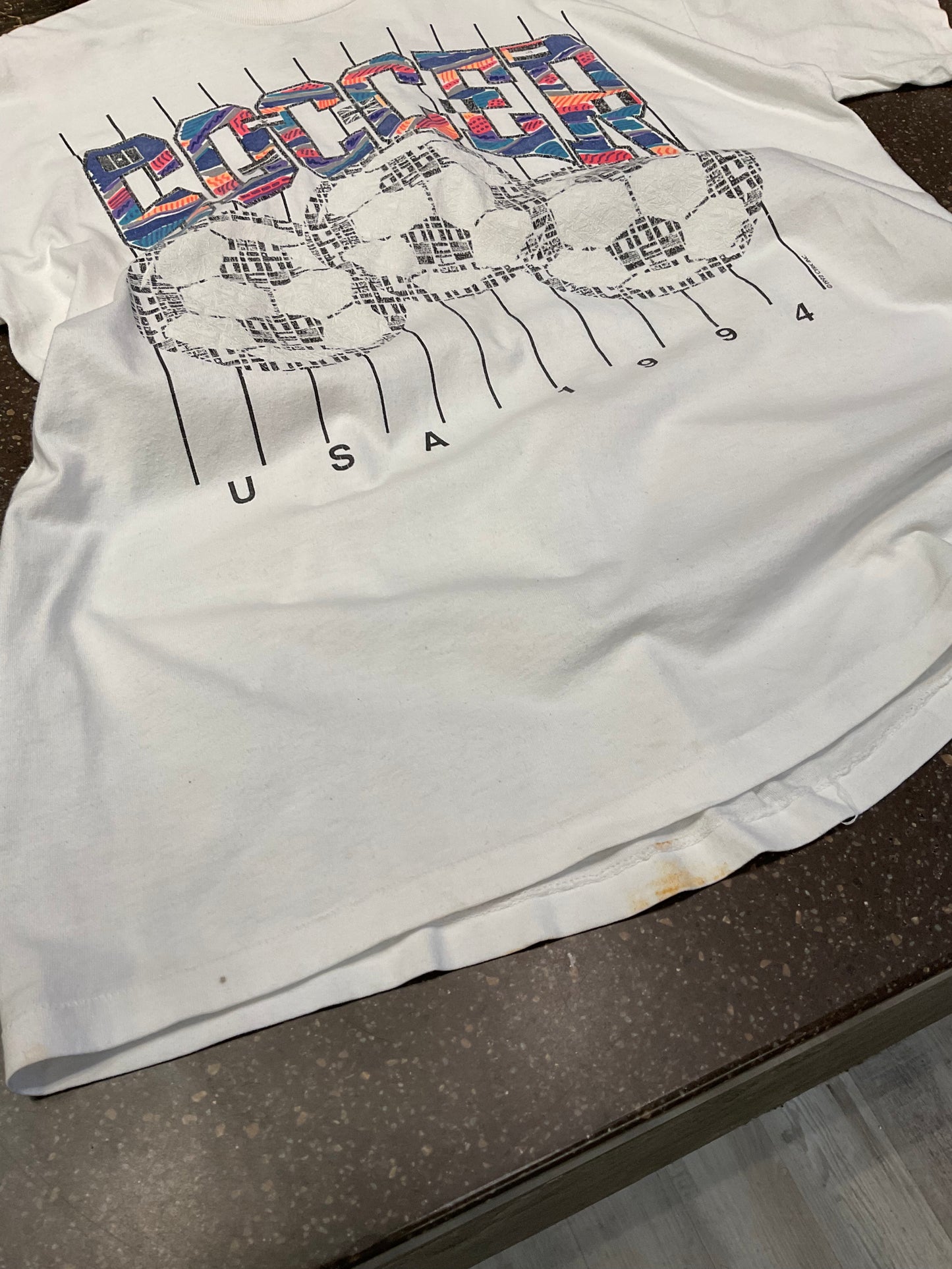 Vtg USA Soccer Tee (XL) Worn