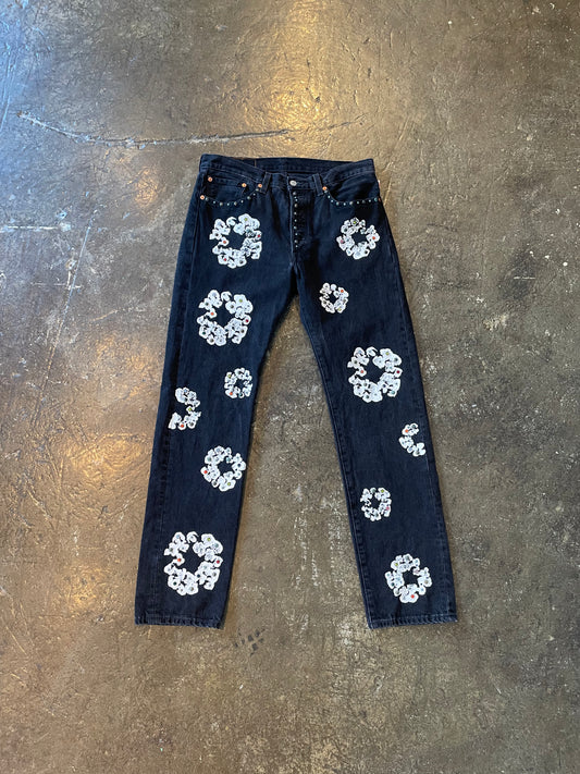 Denim tears studded Levis (33) worn