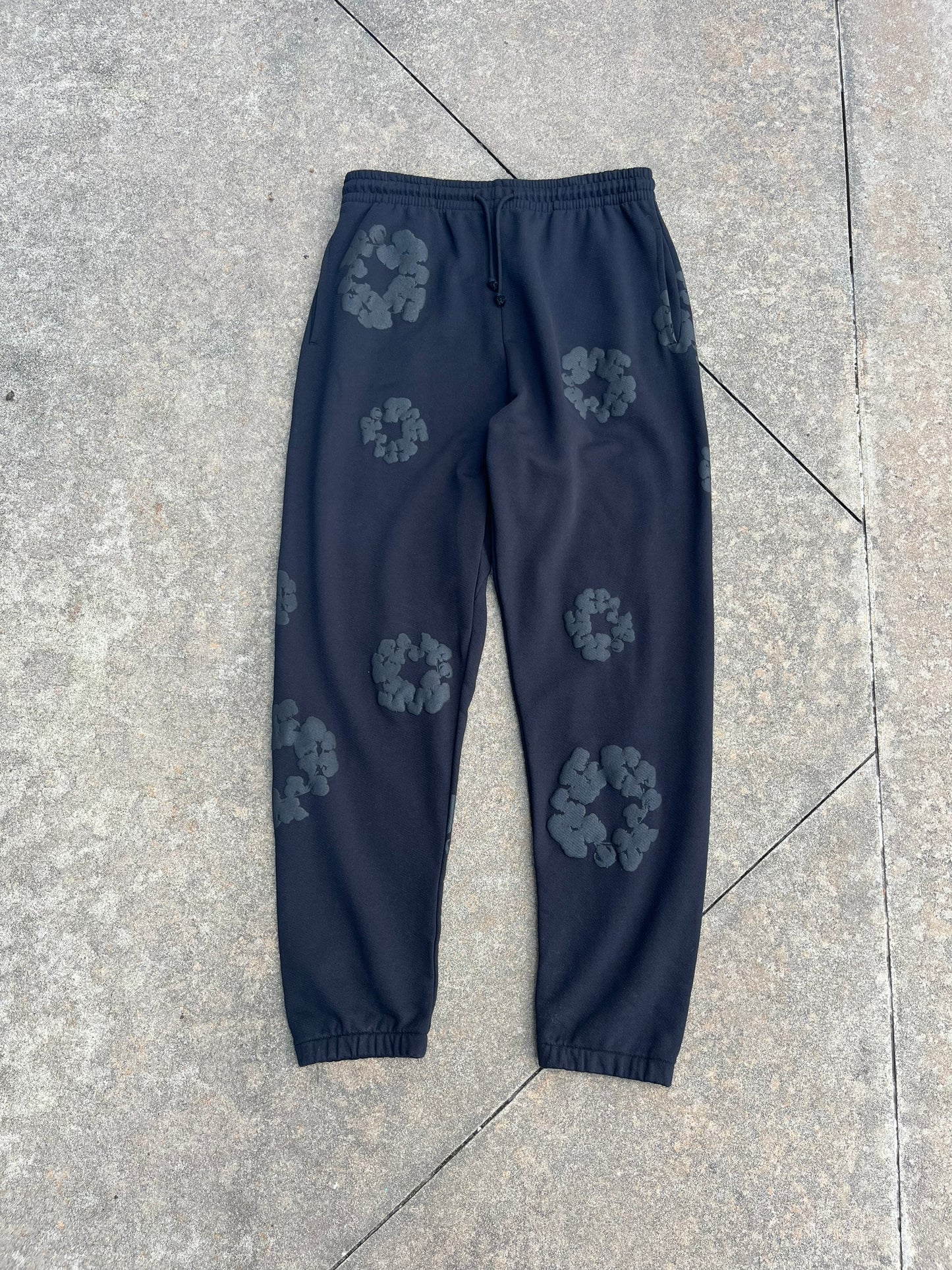 Denim Tears Black Monochrome Sweatpants (XL)