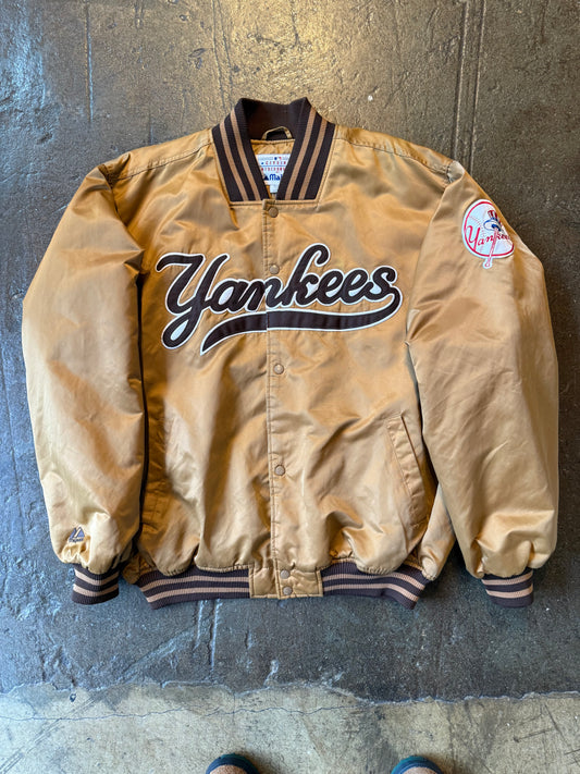 Vtg Yankees Majestic Satin Bomber (XXL)