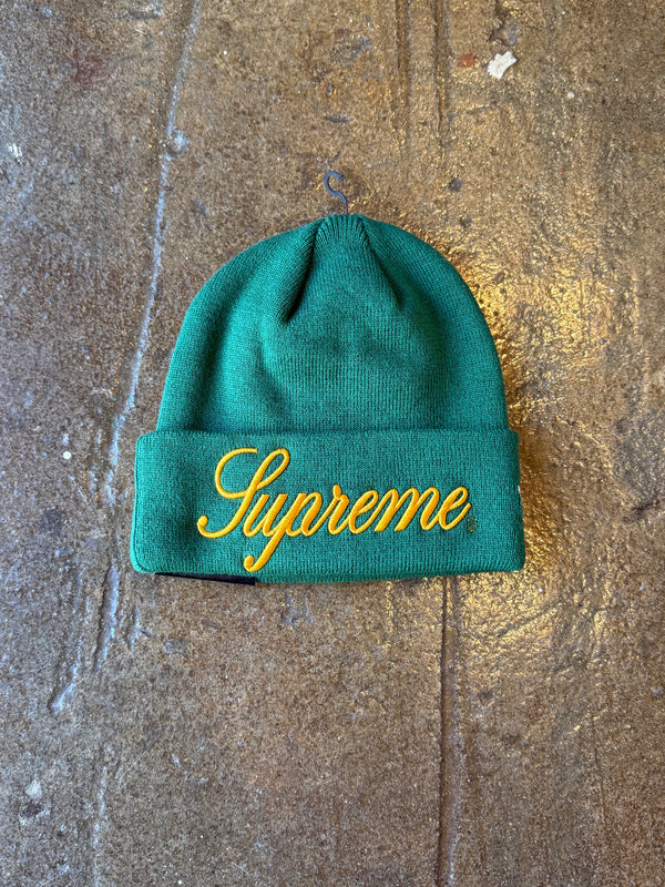 Supreme Green Script Beanie (OS)