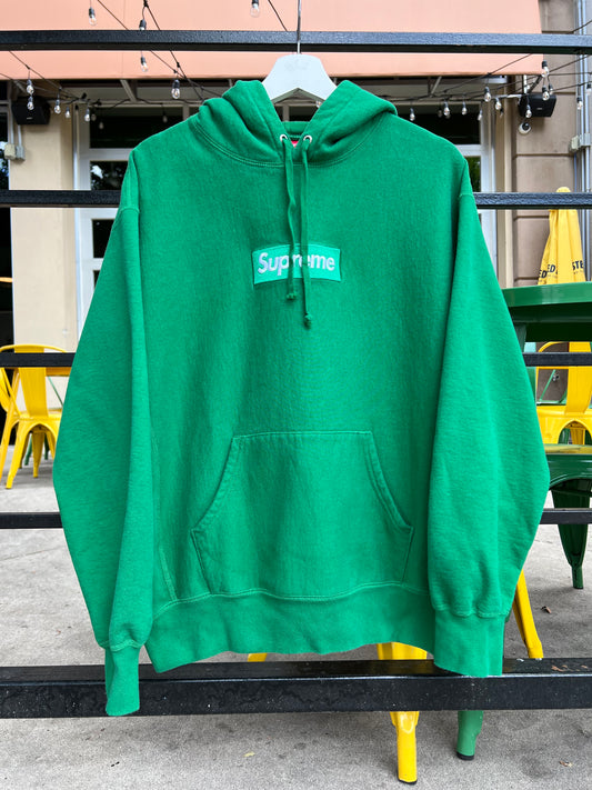 Green Supreme Box Logo Hoodie (M)