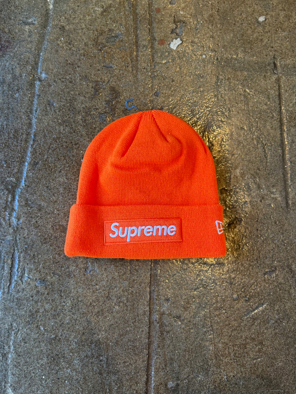 Box Logo Orange Beanie (OS)