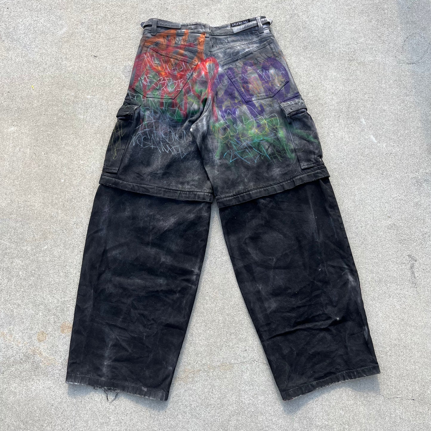 NyreeArts Balenciaga Hand Painted Convertible Pants (32)