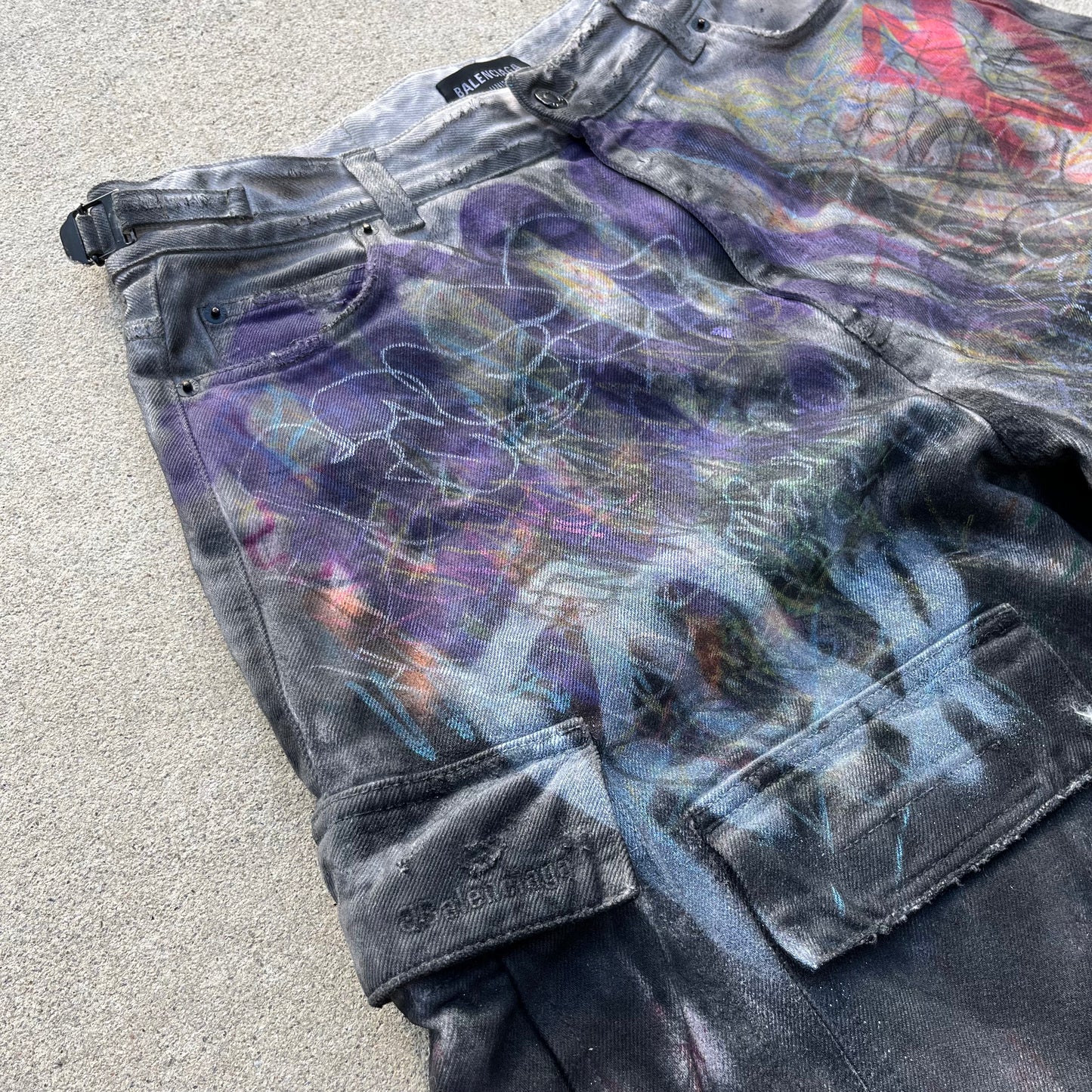 NyreeArts Balenciaga Hand Painted Convertible Pants (32)