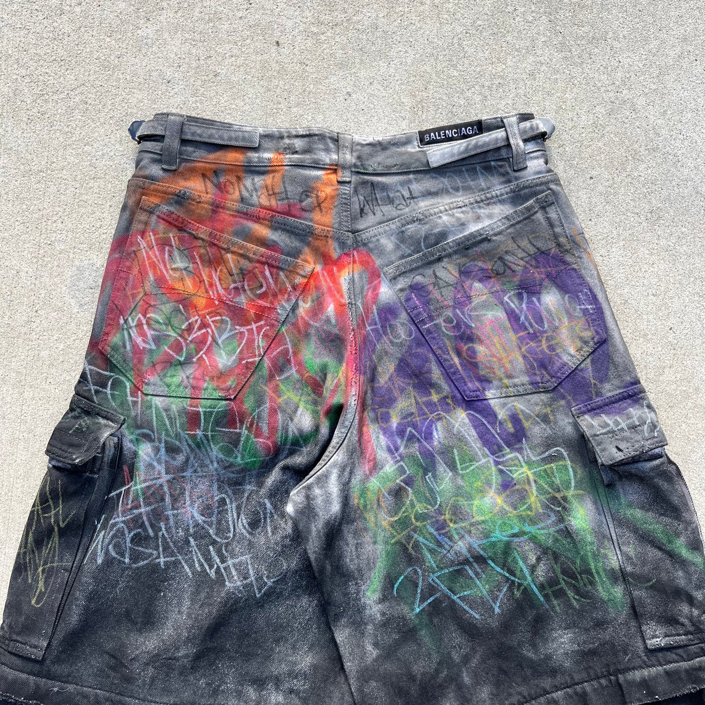 NyreeArts Balenciaga Hand Painted Convertible Pants (32)