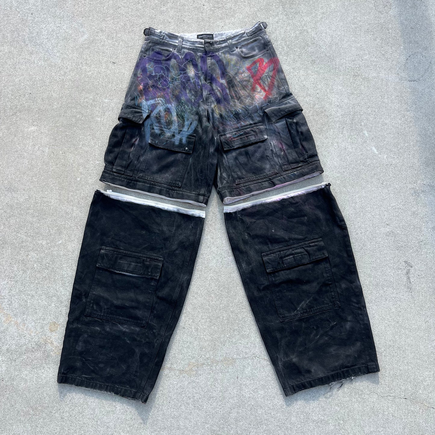 NyreeArts Balenciaga Hand Painted Convertible Pants (32)