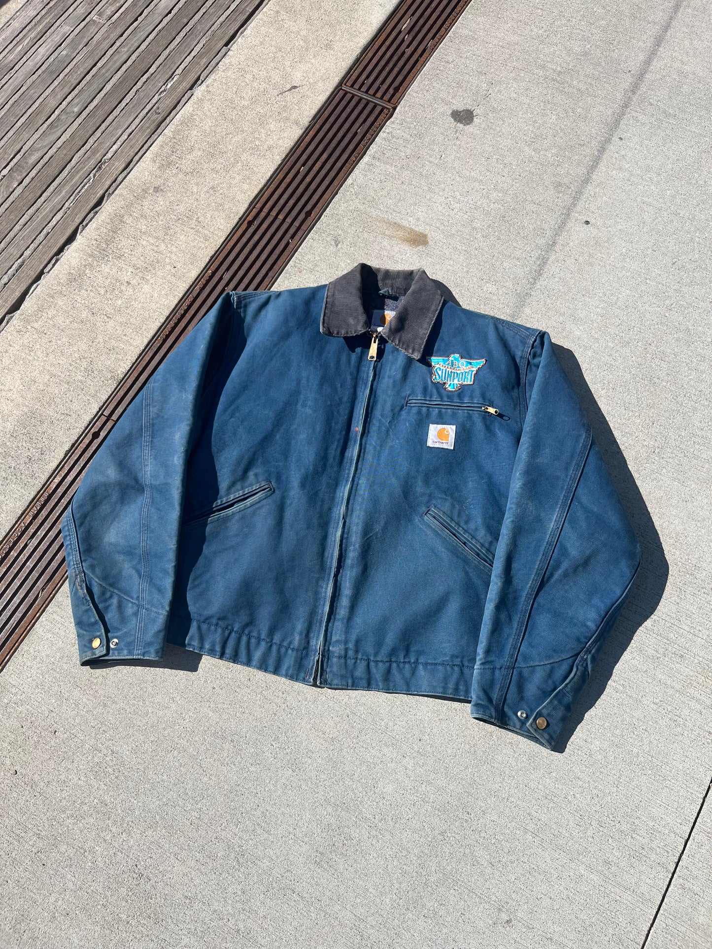 Vintage Carhartt Detroit Jacket Rare Blue (L)