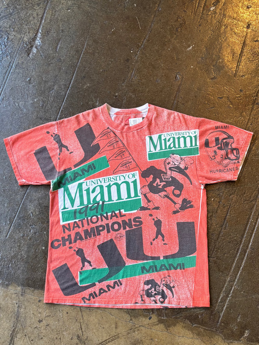Vtg Miami Hurricanes Tee (XL)