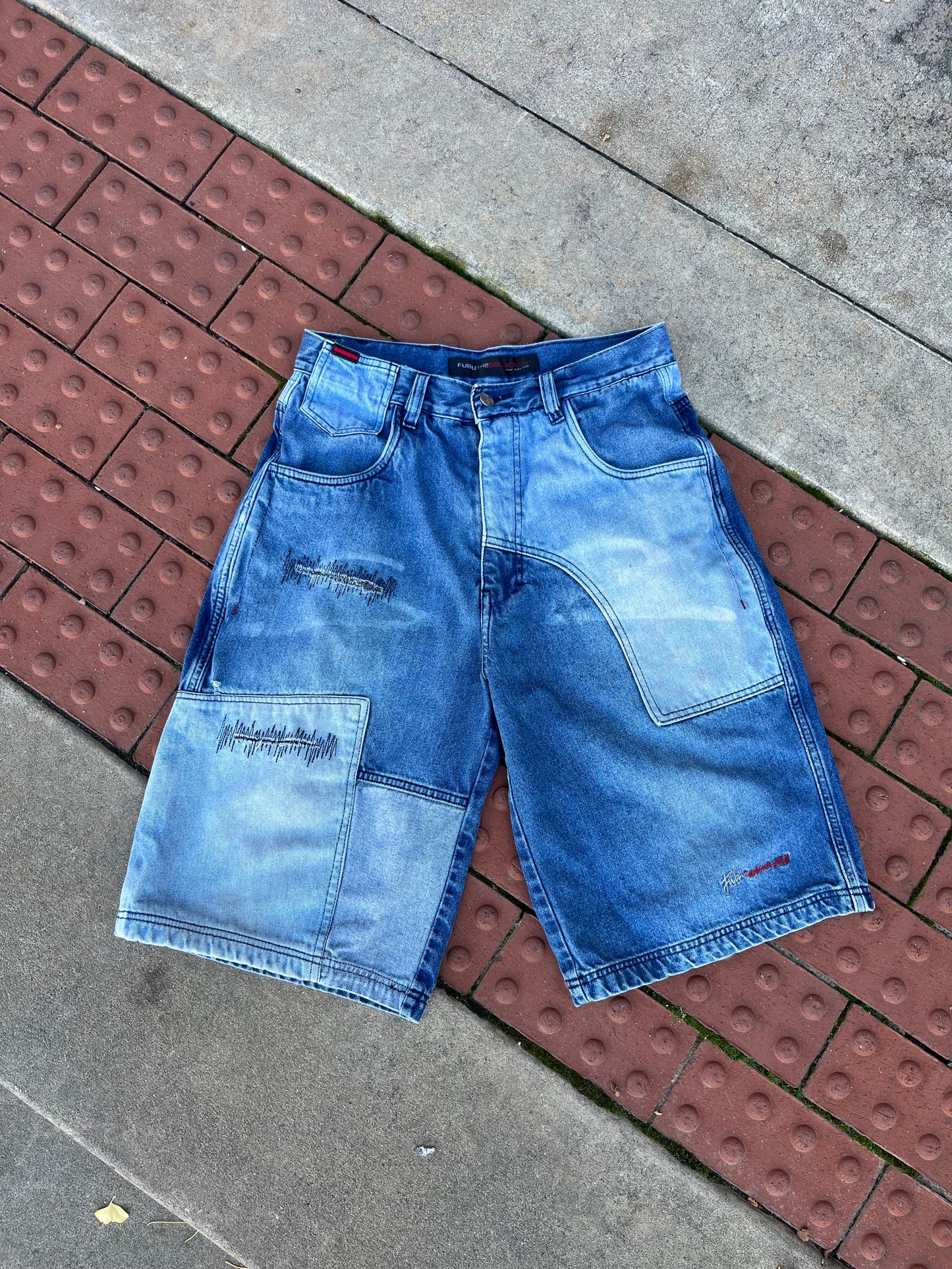 Fubu Patchwork Denim Shorts (32)