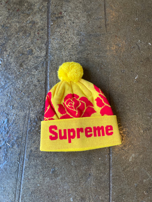 Supreme beanie yellow/red