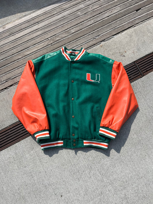 Vintage Miami Hurricanes Leather Jacket (M)