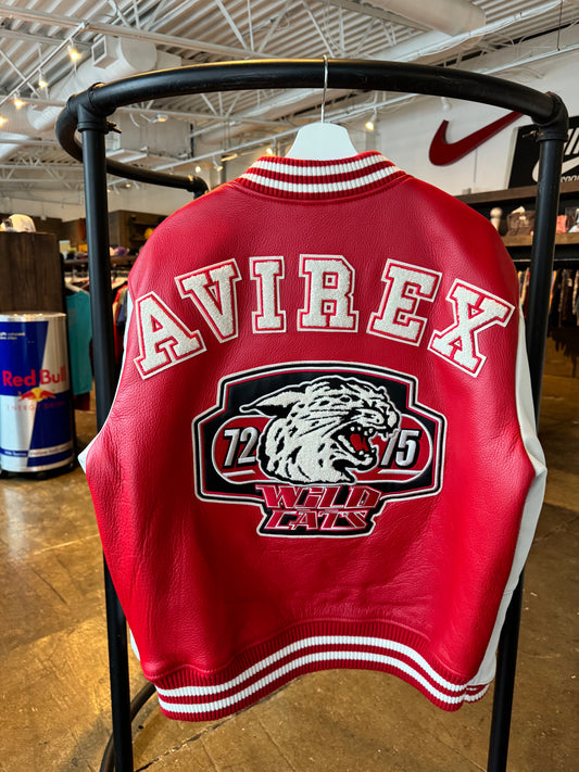 Brand new avirex wildcats leather varsity jacket L