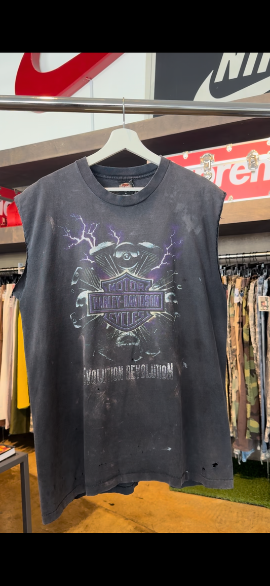 Vtg distressed sleeveless Harley XL