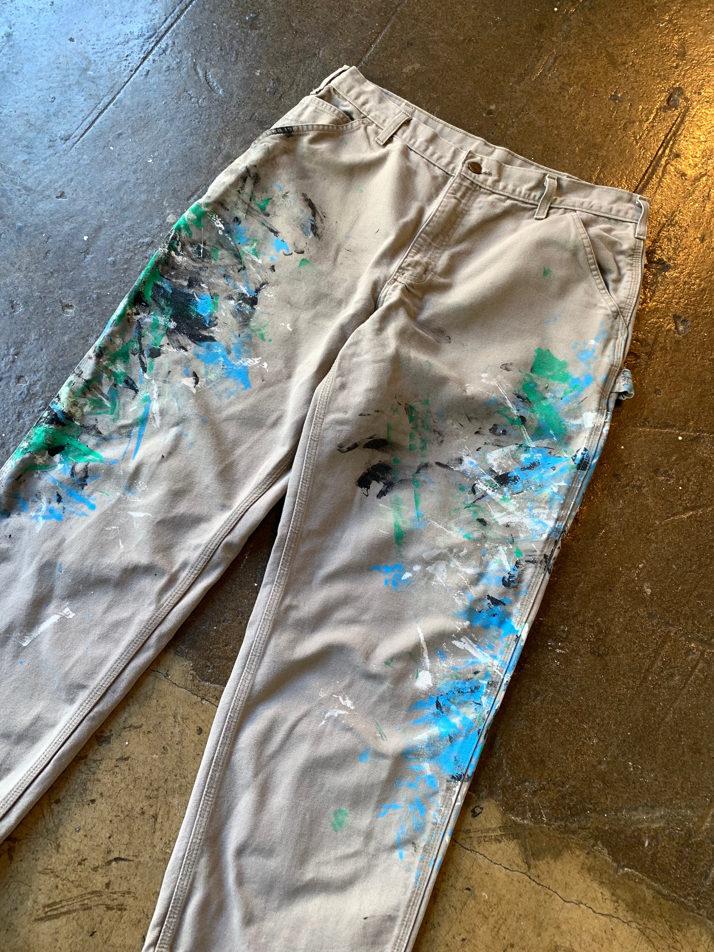 Vtg Carhartt Paint Splatter Pants (36) Worn
