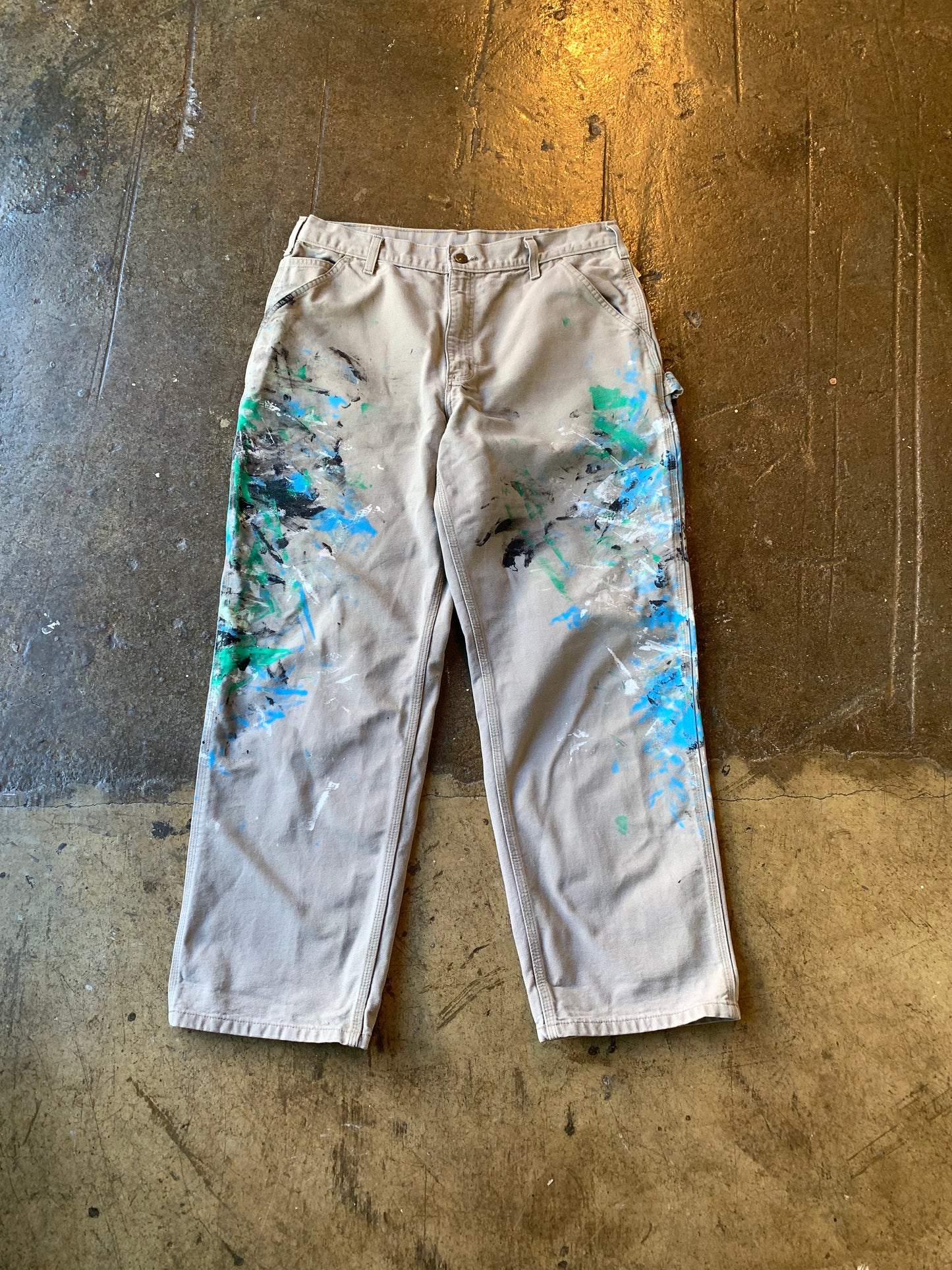 Vtg Carhartt Paint Splatter Pants (36) Worn