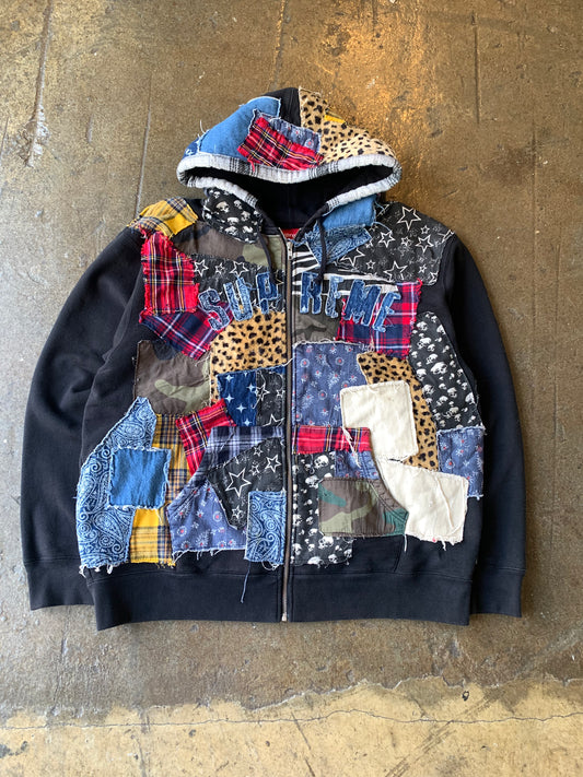 Supreme Patchwork Zip Hoodie (XL) Lightly worn