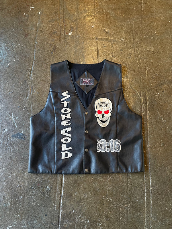 Vintage Stone Cold Steve Austin Leather Vest (L)